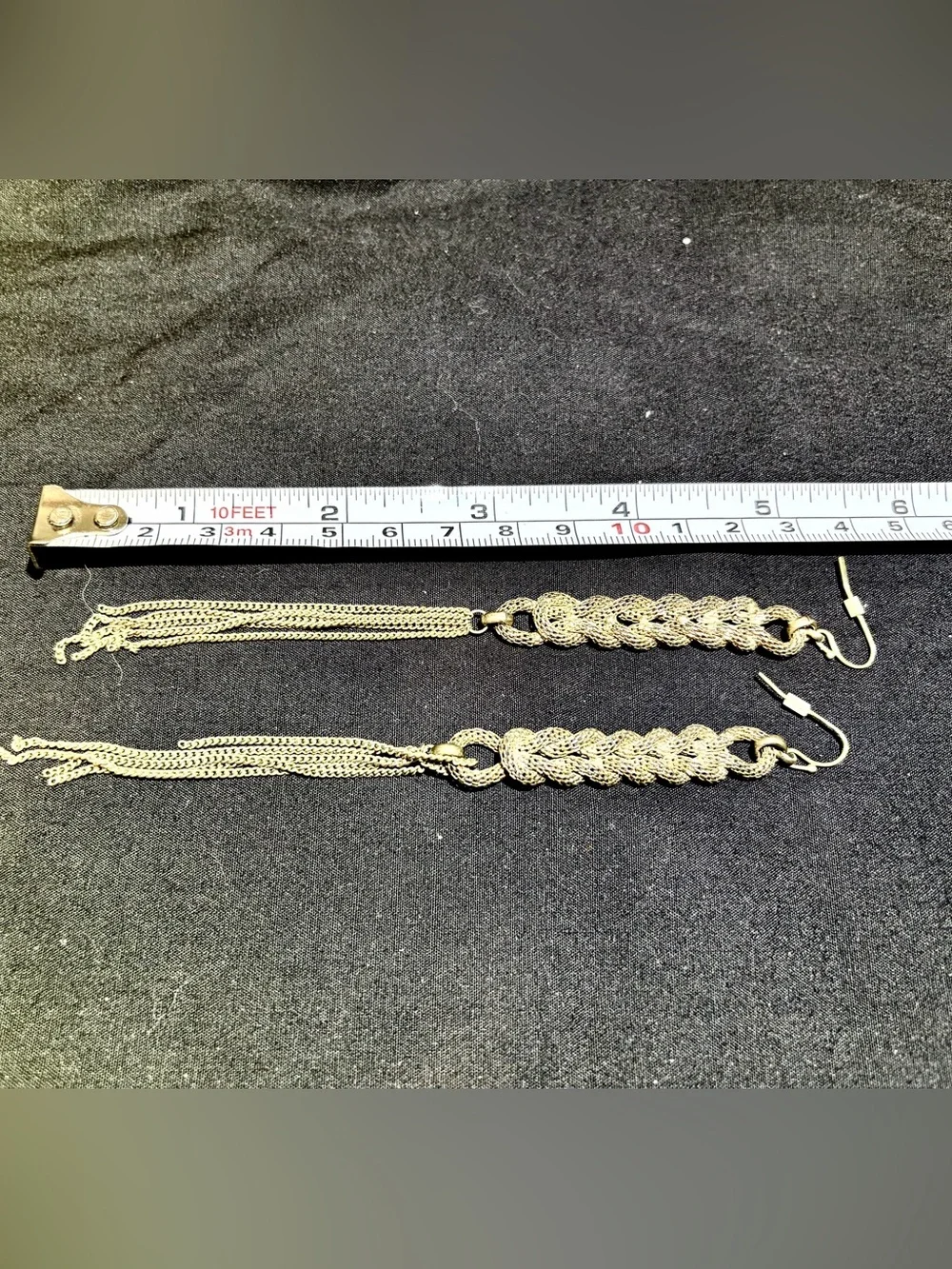 6” Long Braided Chain Tassel Fringe Drop Pierced statement Earrings